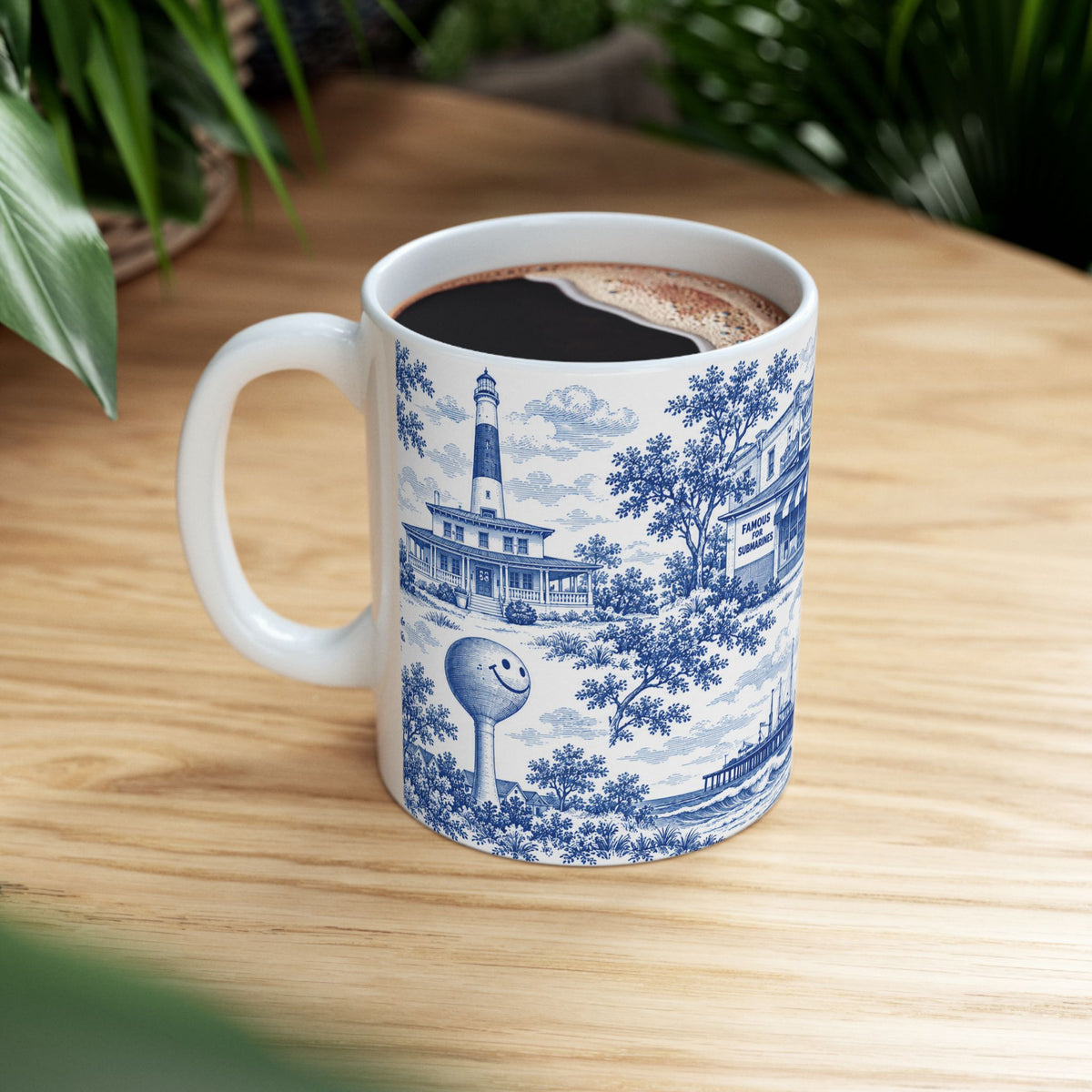 Atlantic City Blue Toile de Jouy 11oz Mug