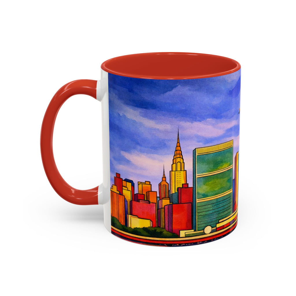 Over The Town  Marc Chagall-inspired Fan Art Manhattan Skyline NYC Accent Coffee Mug