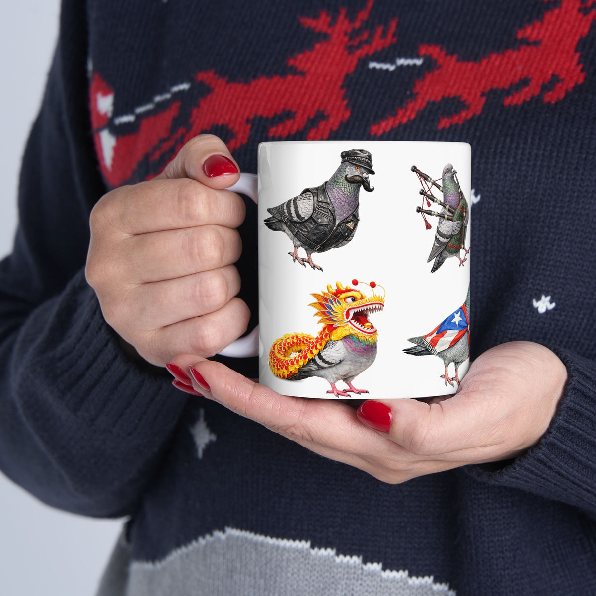 Parade Day New York | NYC Pigeon 11oz Party Time Mug  St. Patrick's Day, Bastille Day, West Indian Day, Puerto Rican Day, Oktoberfest, Dominican Day, Chinese New Year, Gay Pride