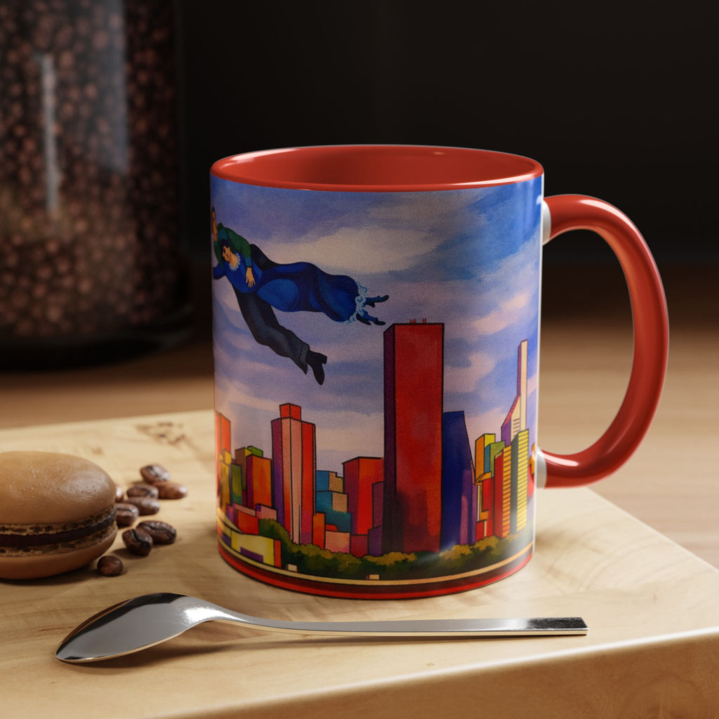 Over The Town  Marc Chagall-inspired Fan Art Manhattan Skyline NYC Accent Coffee Mug