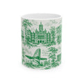 Salt Lake City Green Toile de Jouy Mug —  Ceramic Coffee Cup (11oz)