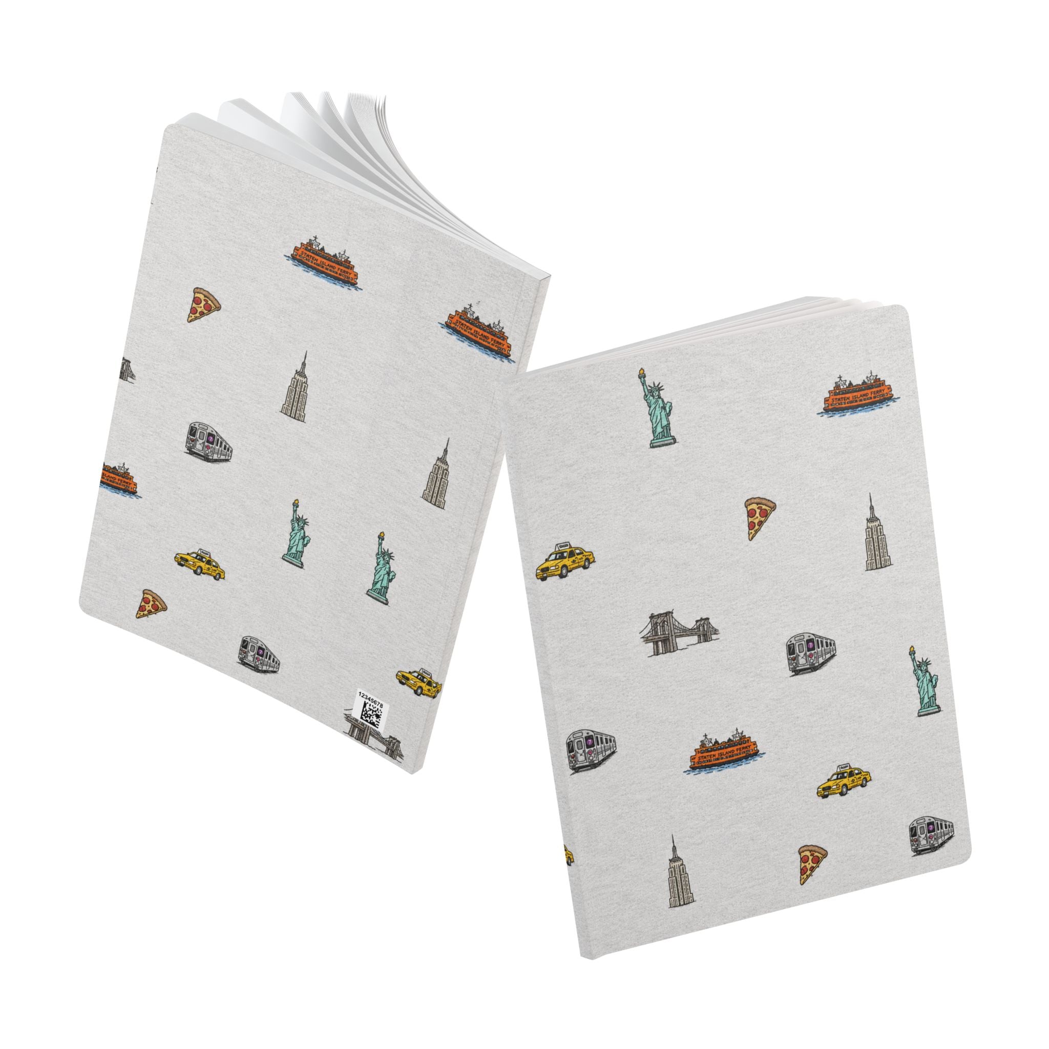 Icons of New York City Heather Gray Softcover Notebook