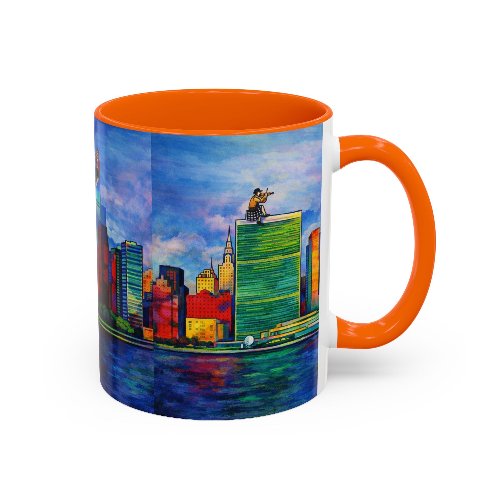 Fiddler on the Manhattan Roof  Marc Chagall-inspired Fan Art NYC Accent Coffee Mug