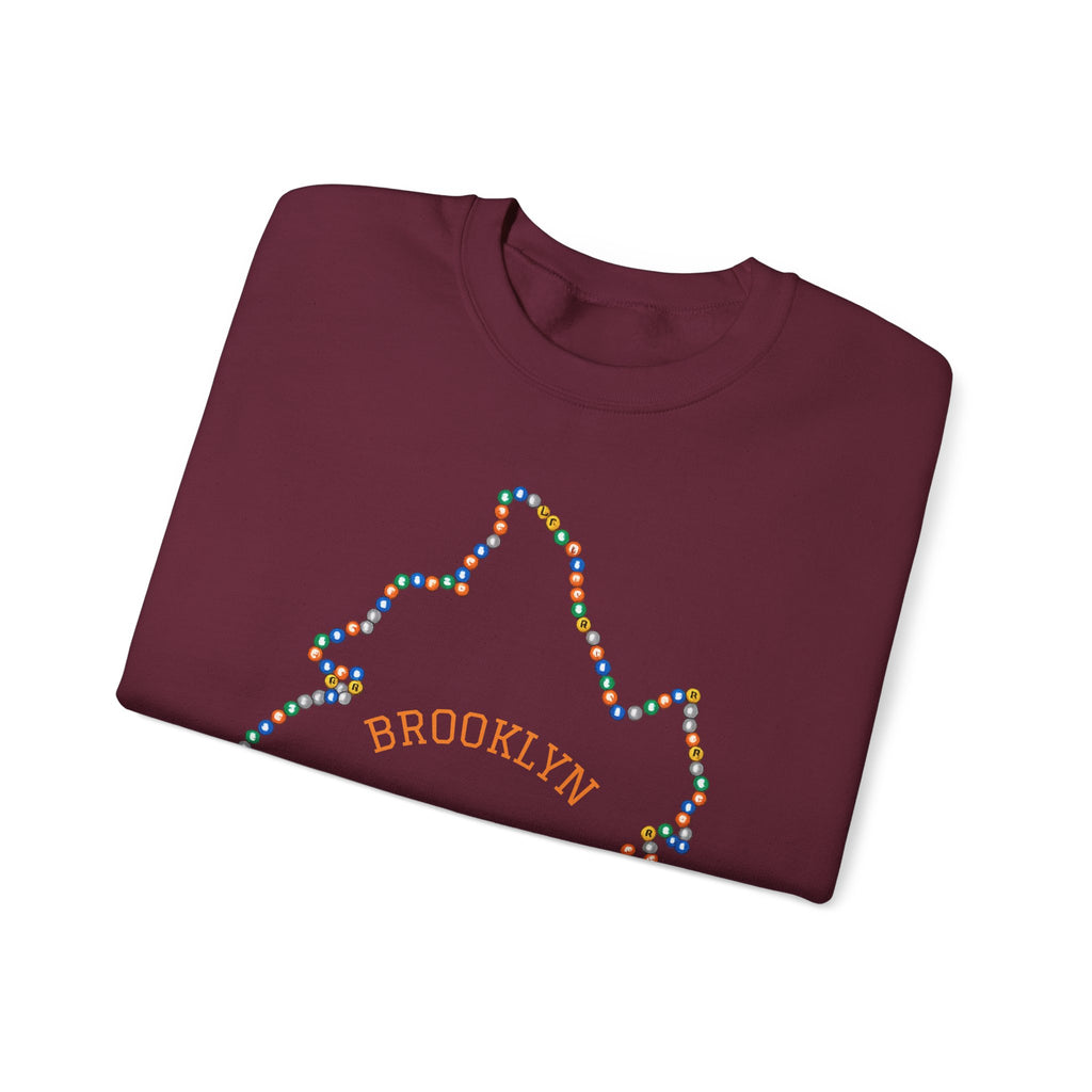 Sudadera con mapa del metro de Brooklyn | Suéter de cuello redondo de NYC