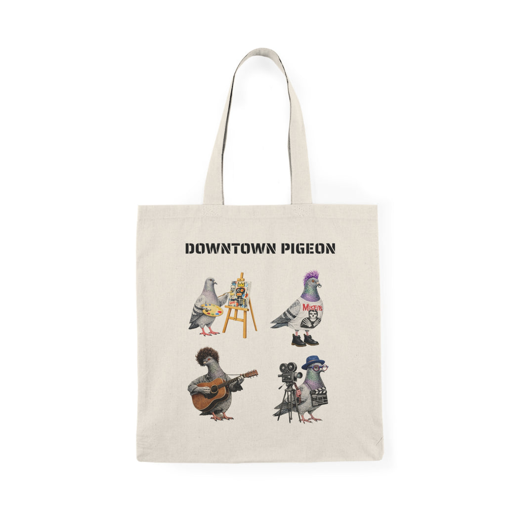 Downtown NYC Pigeon Subway Tote Bag | Illustrated The New Yorker Artist Filmmaker Musician Punk Bird Lovers Tote