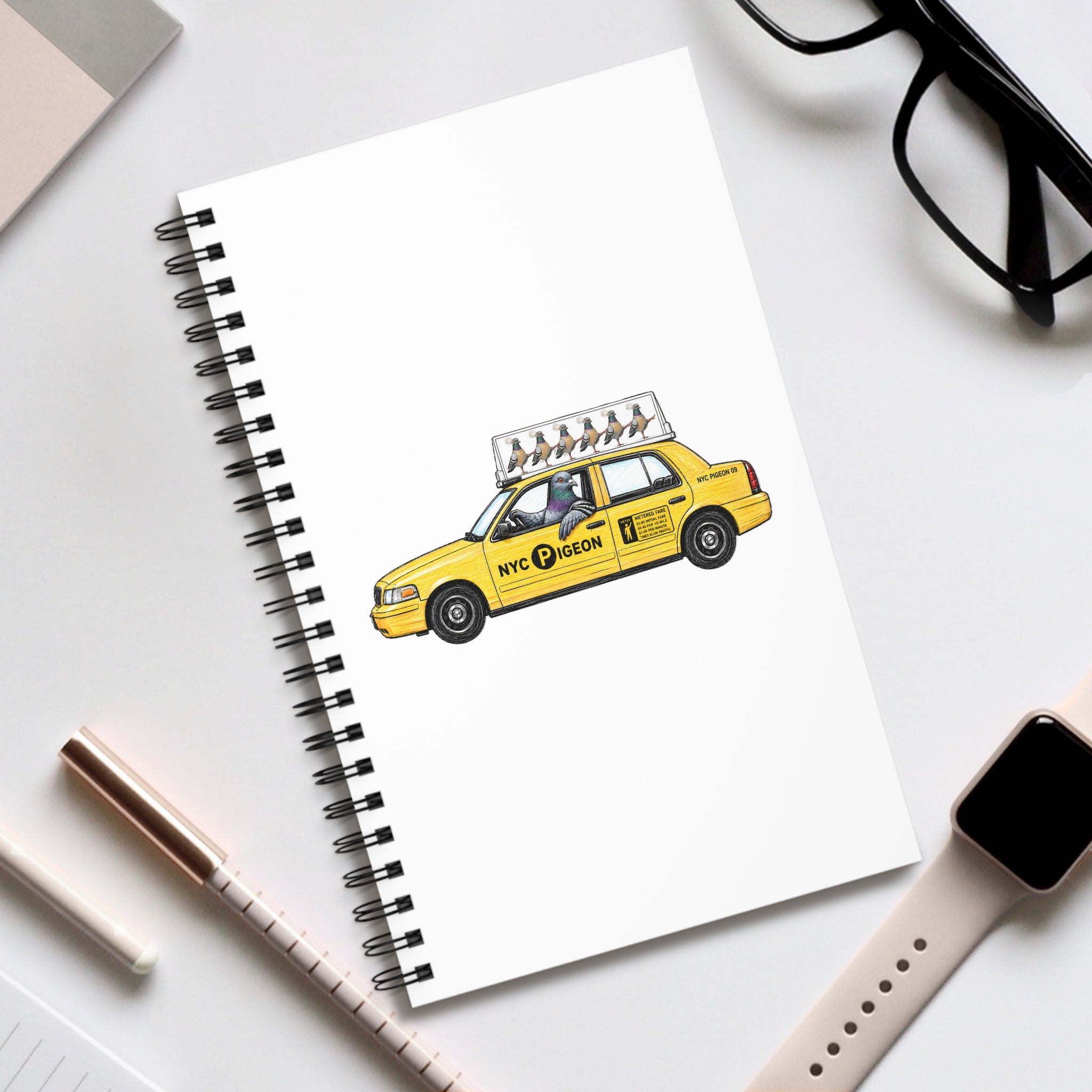Customizable Jackson Heights NYC Pigeon Spiral Journal | Bird Lovers Notebook