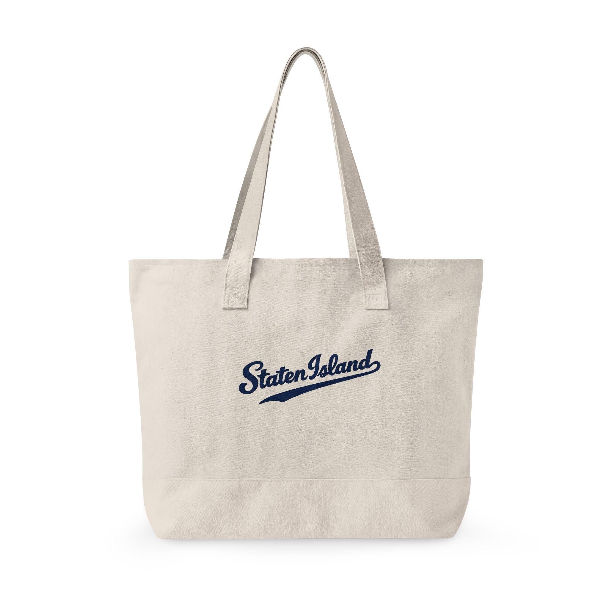 Staten Island Canvas Tote — Zippered Market Bag