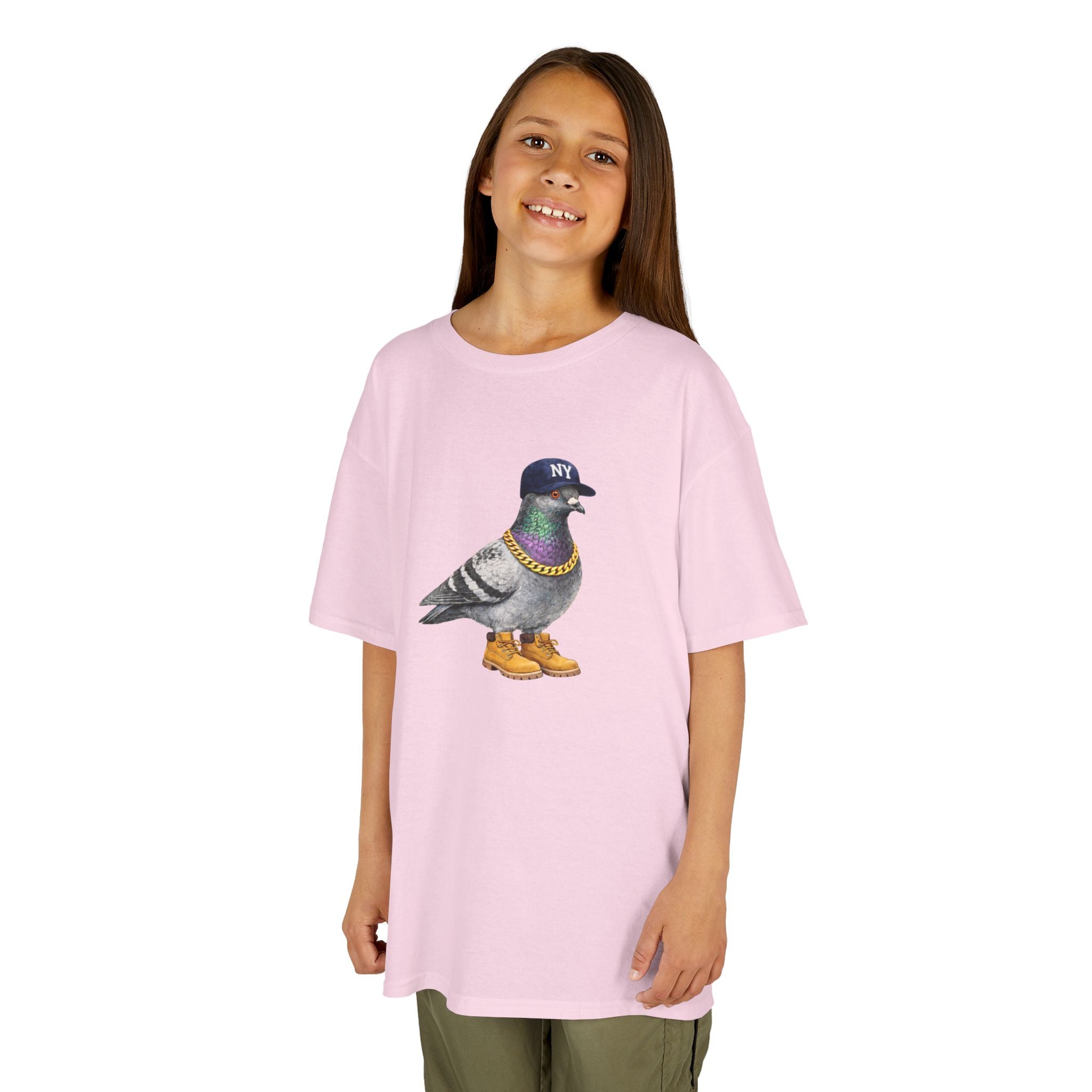 Customizable Bronx NYC Pigeon Kid Tee —  Cute Baseball Fan Bird T-Shirt for Children