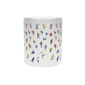 Ice Skaters on Ice Silver Metallic Mug | Winter Wonderland Hot Chocolate Coffee Sparkle Mug