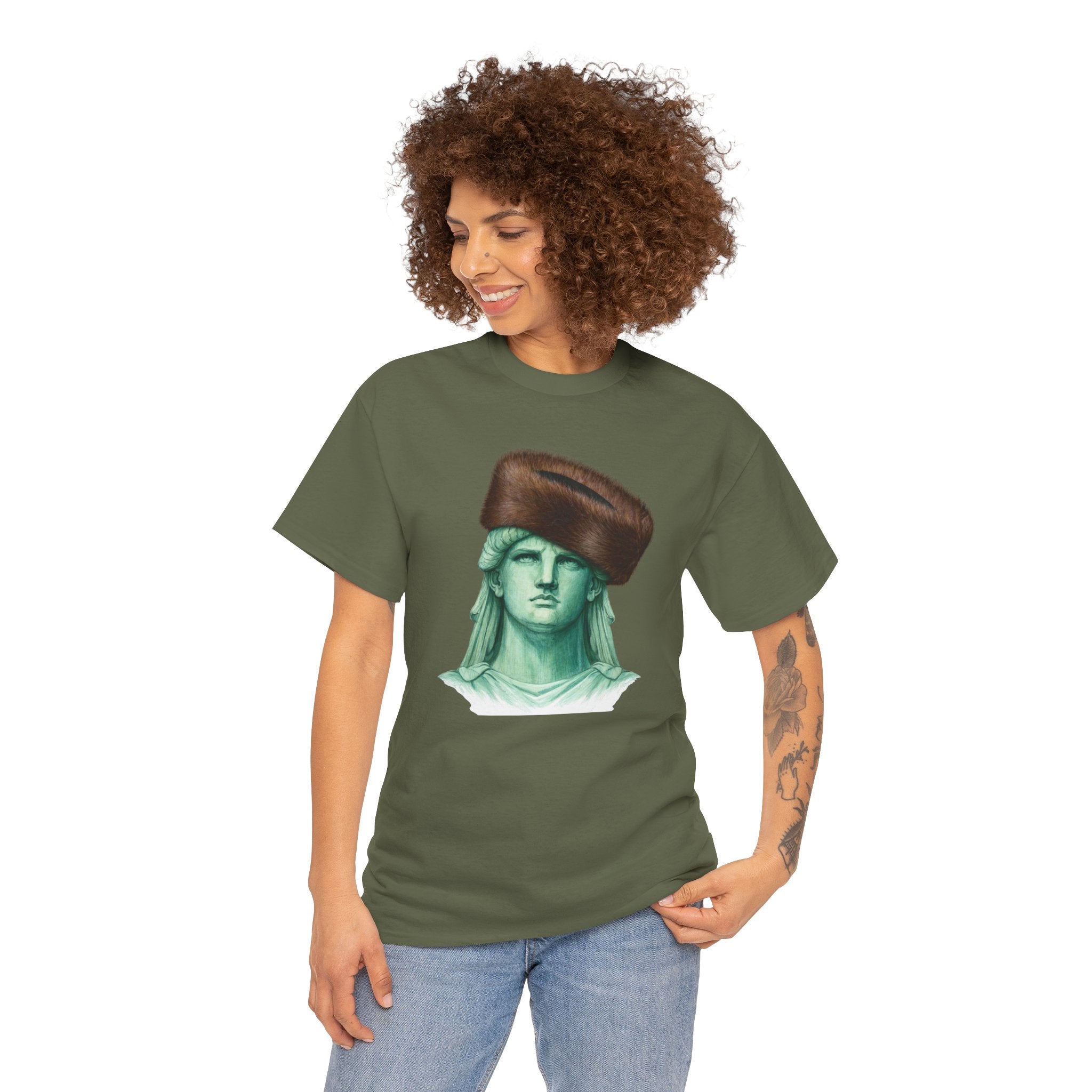 Statue of Liberty Crowned with Shtreimel T-Shirt | NYC Statue Tee