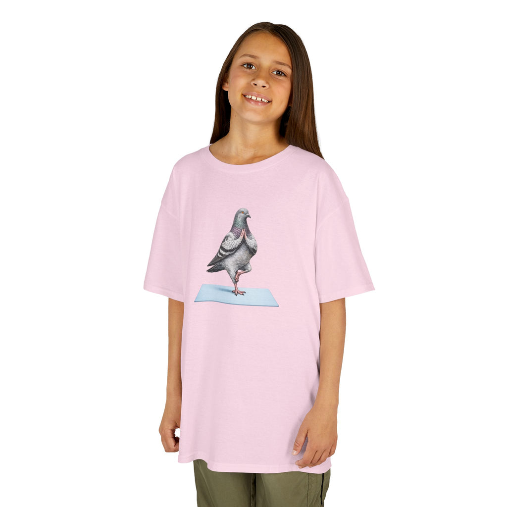 Customizable Central Park NYC Pigeon Kids Yoga Tee — Cute Bird Yoga T-Shirt for Children