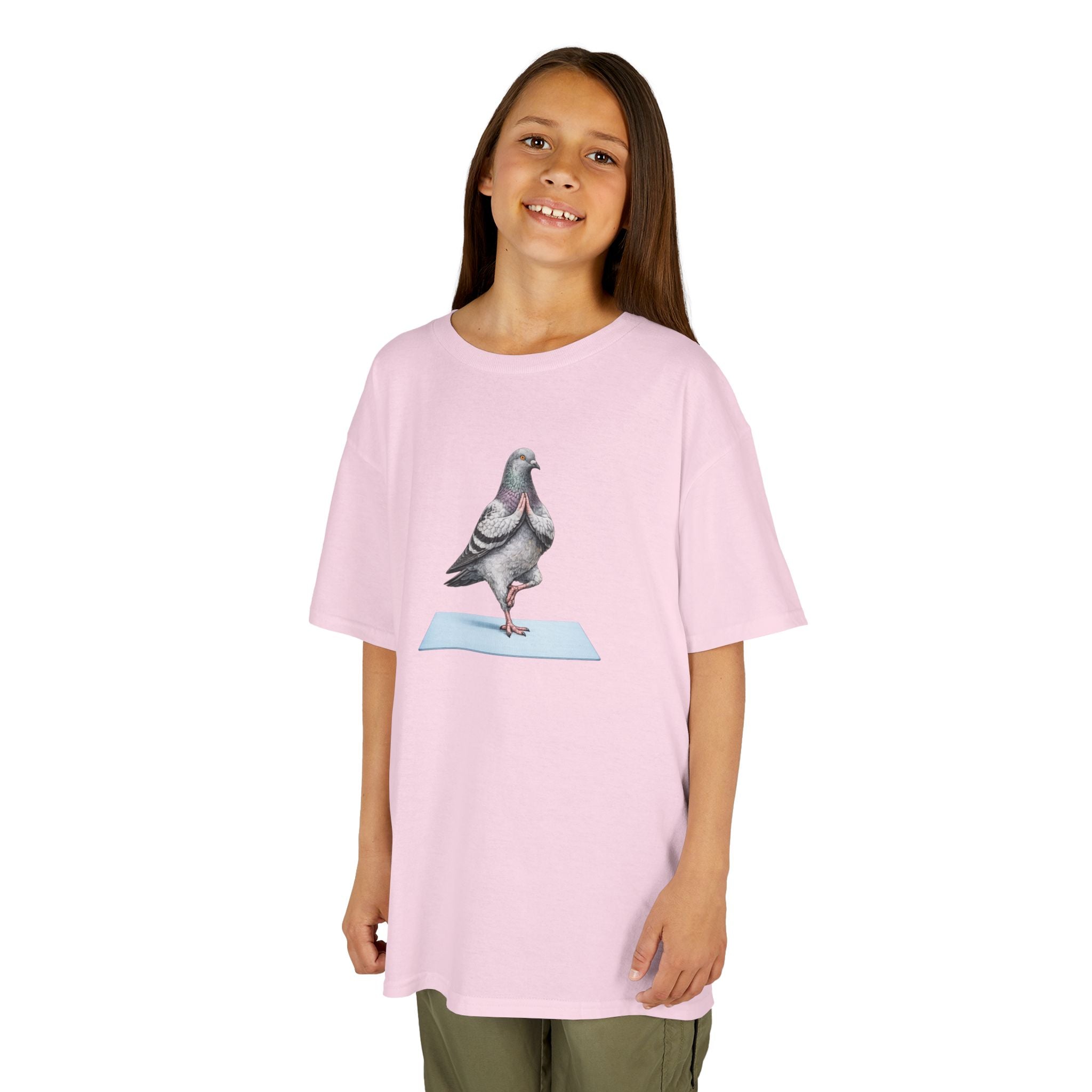 Customizable Central Park NYC Pigeon Kids Yoga Tee — Cute Bird Yoga T-Shirt for Children