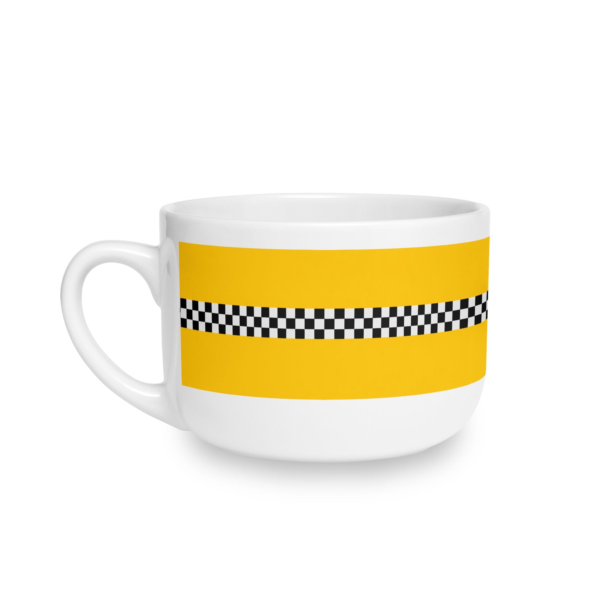 NYC Checkered Taxi Cab Soup Bowl  25oz Ceramic Soup Bowl
