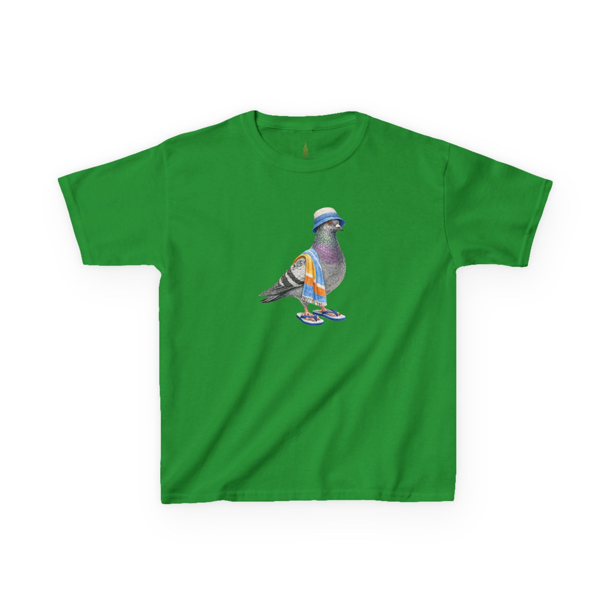 Customizable Coney Island NYC Pigeon Kid Tee —  Cute Bird Beach Bum T-Shirt for Children