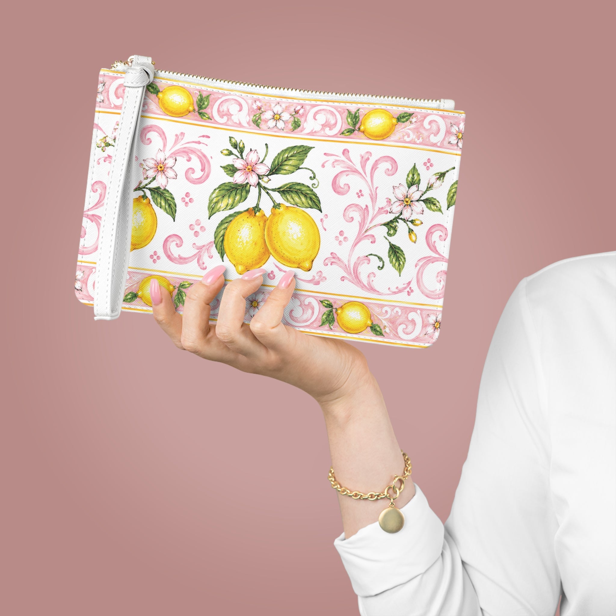 Little Italy Amalfi Pink and White with Lemon Clutch
