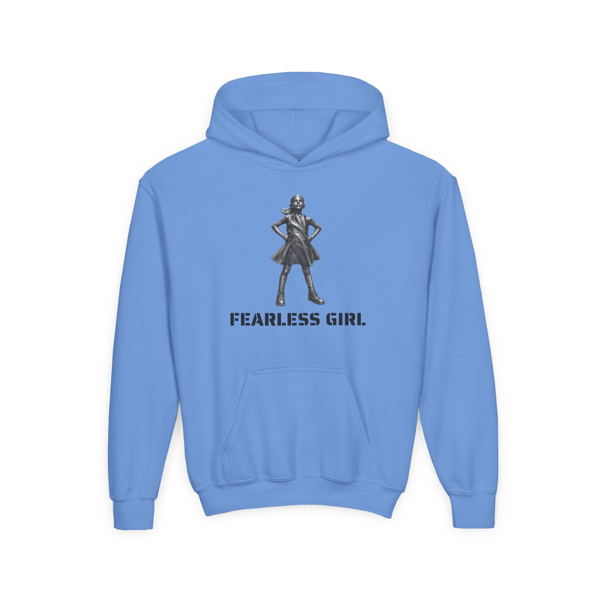 Fearless Girl NYC Kids   Feminist Girl Power New York Childrens Hooded Sweatshirt
