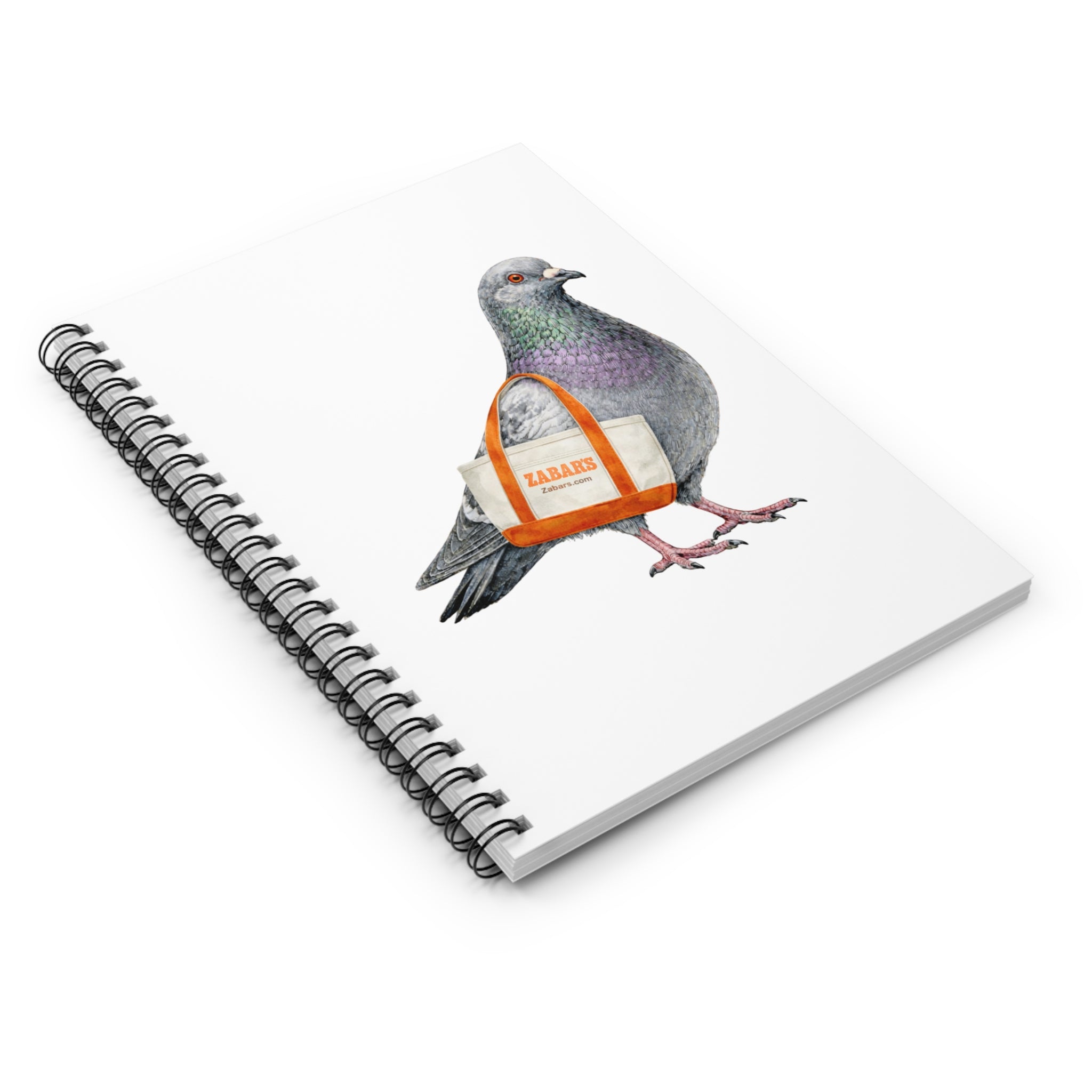 Customizable Upper West Side NYC Pigeon Spiral Journal | Grocery Shopper Bird Lovers Notebook