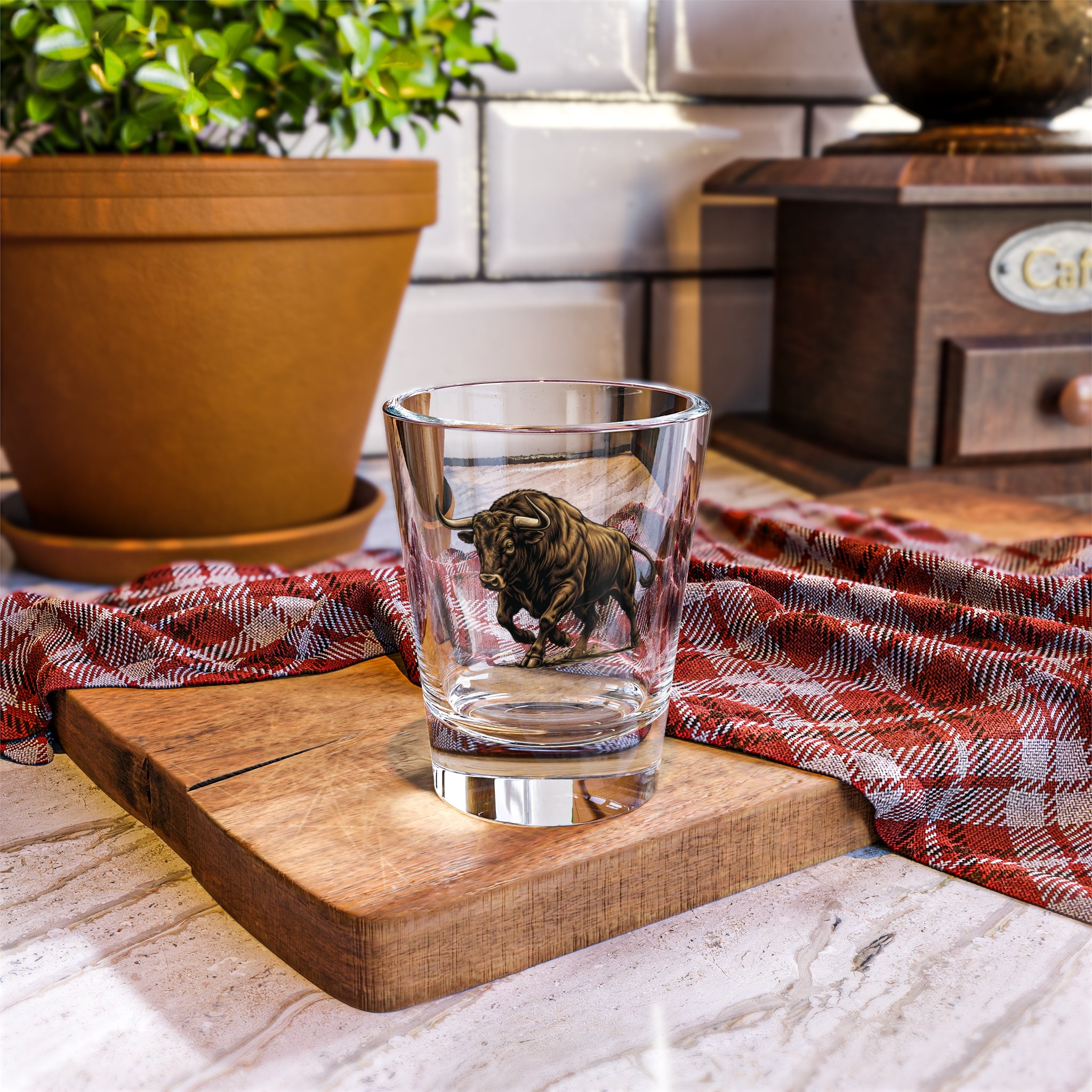 Wall Street Bull Market Shot Glass | 1.5oz Charging Bull Glass Shooter
