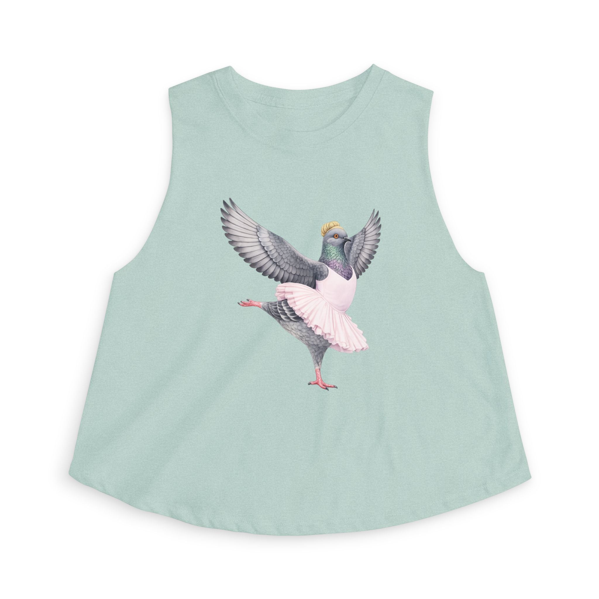 Lincoln Square NYC Pigeon Crop Top — Bunhead Ballerina Bird Lovers Dancer Tank