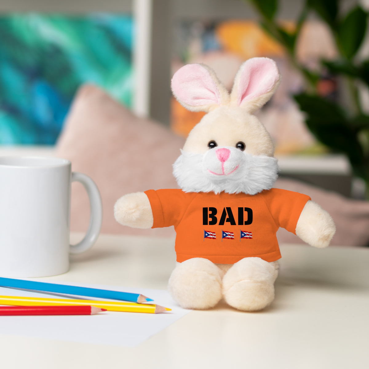 Bad Rabbit Stuffed Animal with T-Shirt