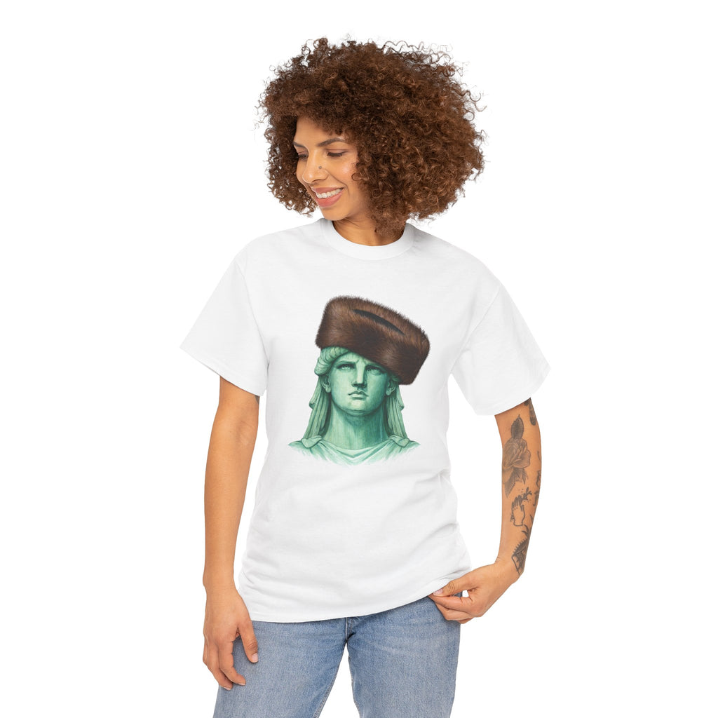 Statue of Liberty Crowned with Shtreimel T-Shirt | NYC Statue Tee