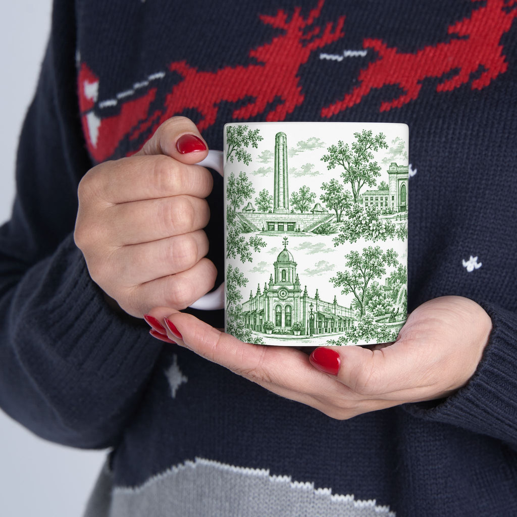 Kansas City Green Toile de Jouy 11oz Ceramic Mug