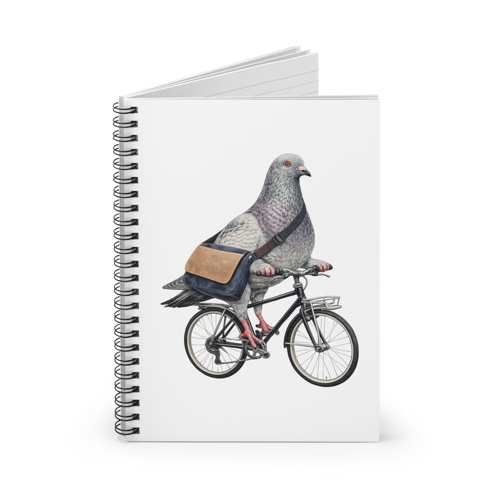 Customizable Midtown NYC Pigeon Spiral Journal | Bike Messenger Bird Lovers Notebook