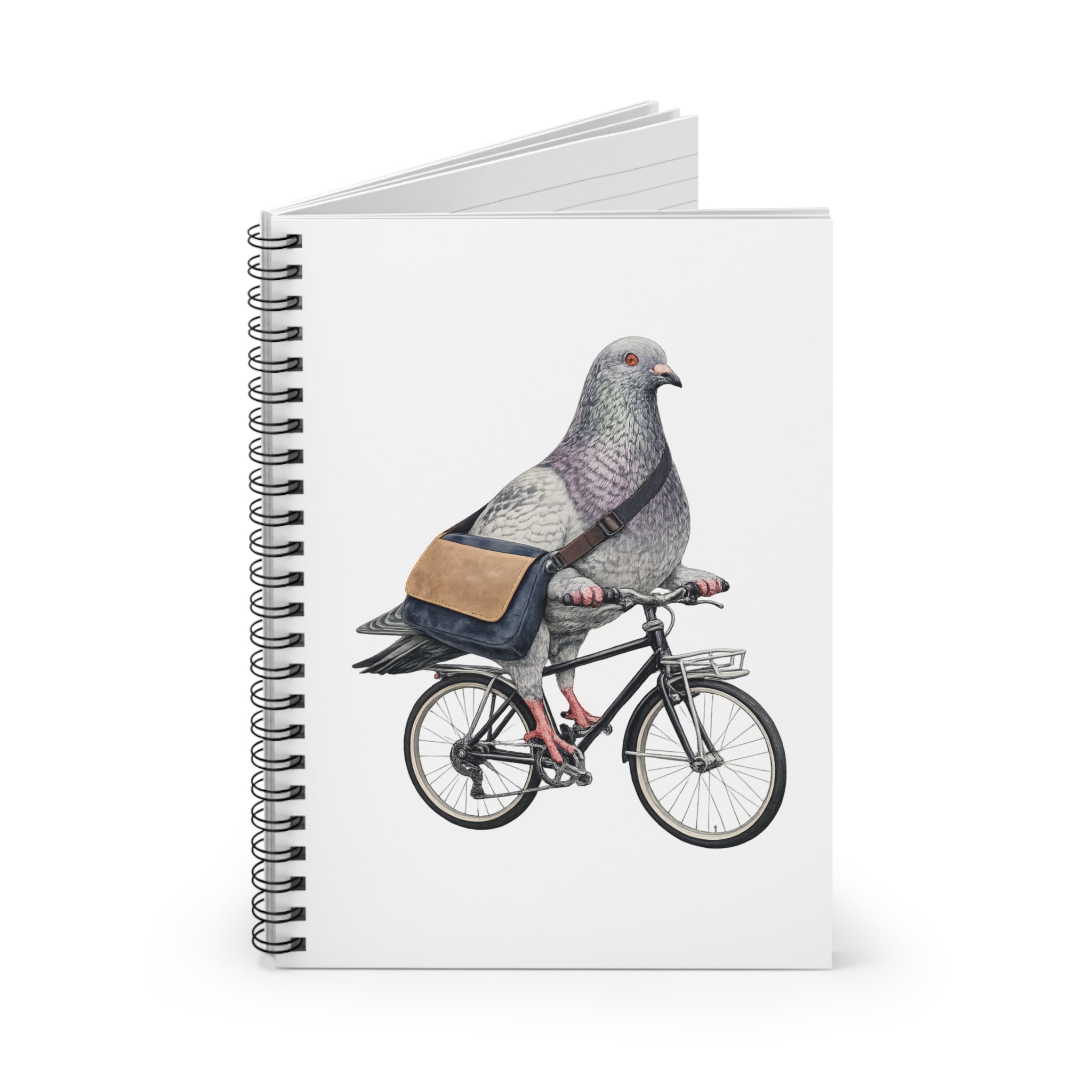 Customizable Midtown NYC Pigeon Spiral Journal | Bike Messenger Bird Lovers Notebook