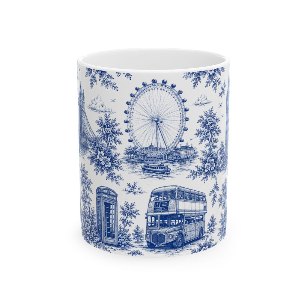London Blue Toile du Jouy Ceramic Mug – Vintage London Icons (11oz)
