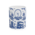 London Blue Toile du Jouy Ceramic Mug – Vintage London Icons (11oz)
