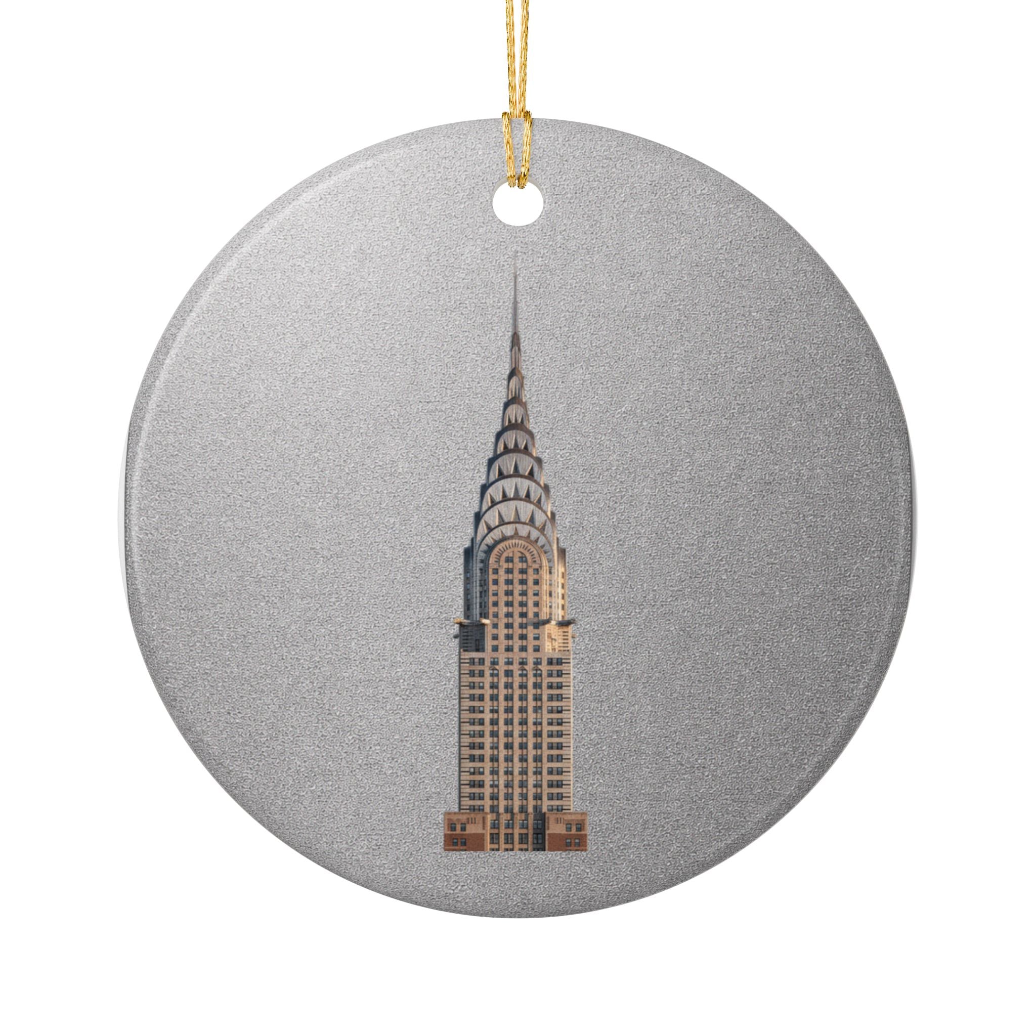 Chrysler Building Ceramic Christmas Tree Ornament — NYC Skyline Holiday Decoration