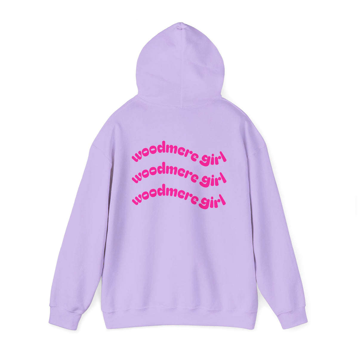 Woodmere Girl Hoodie – Retro Pink Wave Back Print Hooded Sweatshirt