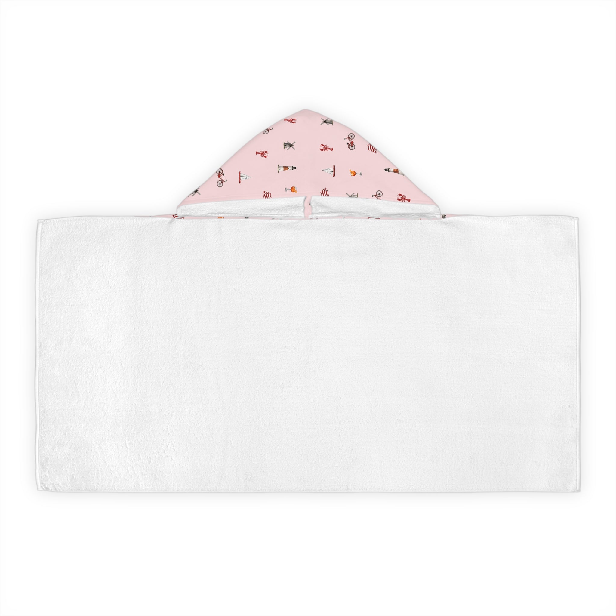 Icons of the Hamptons Pink Hooded Kids Towel —  Childrens Towel