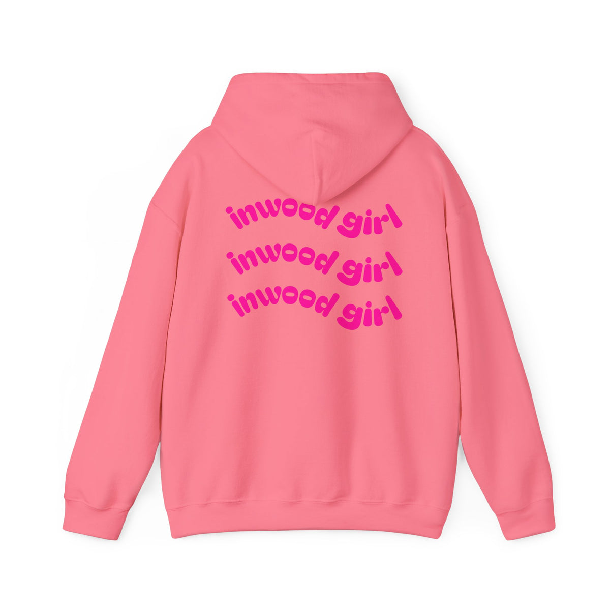 Inwood Girl Hoodie – Retro Pink Wave Back Print Hooded Sweatshirt