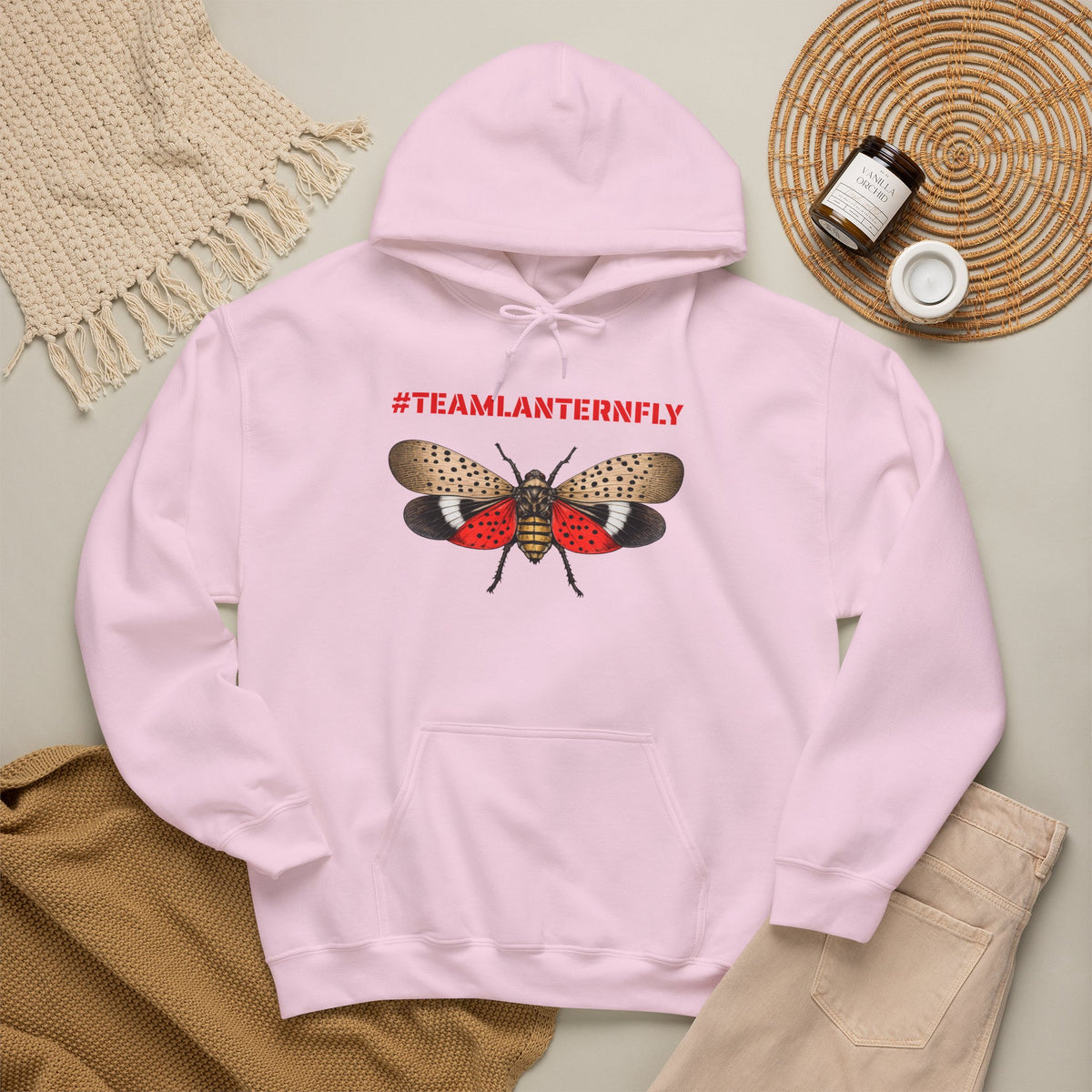 NYC Spotted Lanternfly Hoodie — Team Lanternfly Hooded Pullover Sweatshirt