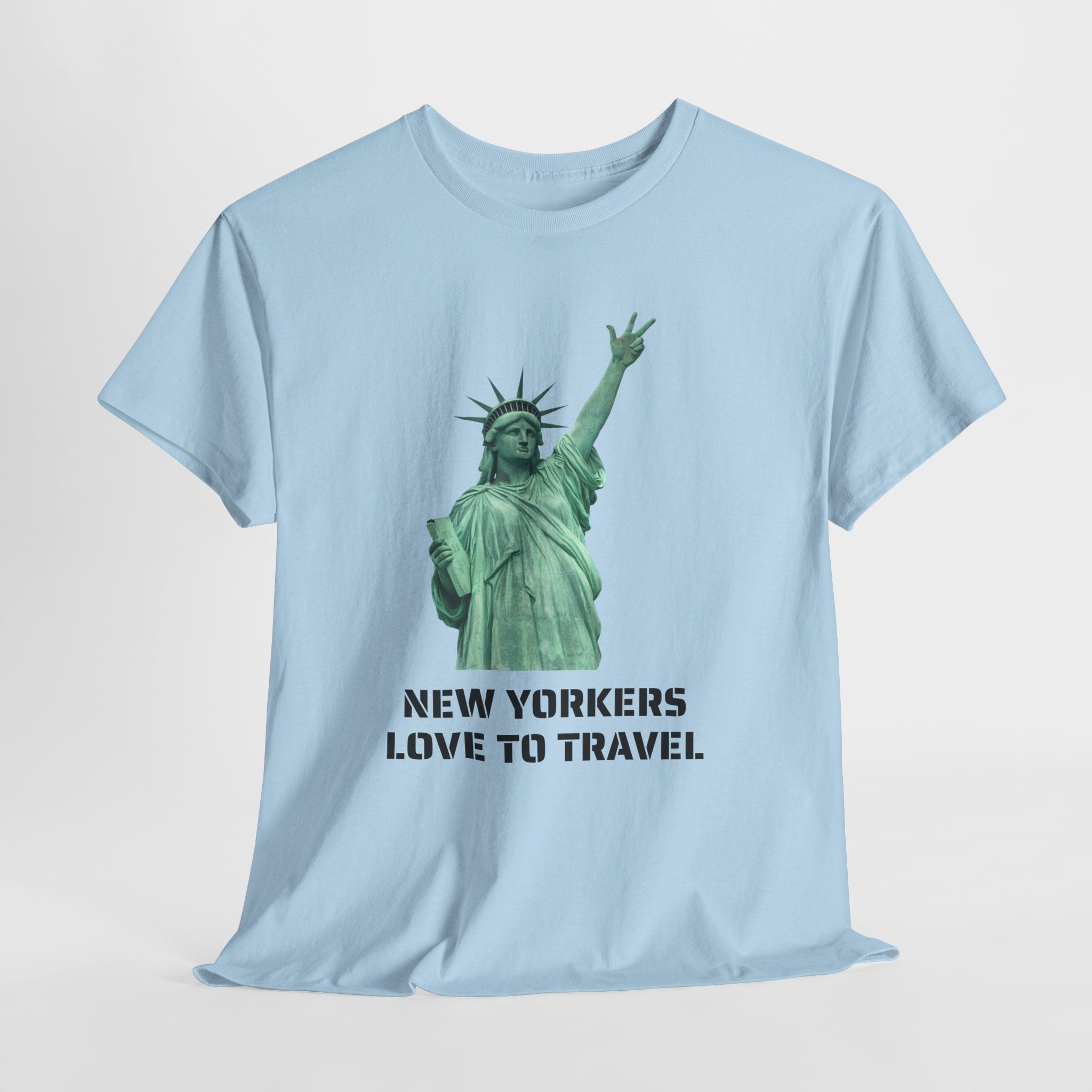 New Yorkers Love To Travel Statue of Liberty Three Points T-Shirt | NYC Jalen Brunson Basketball 3 Point Shot Tee