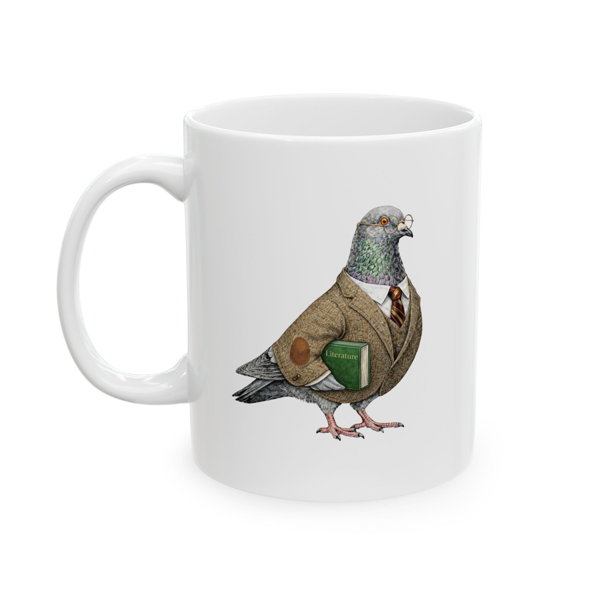 Customizable Morningside Heights NYC Pigeon Mug | New York Professor Bird Lovers Teacher's Gift Ceramic Coffee Cup
