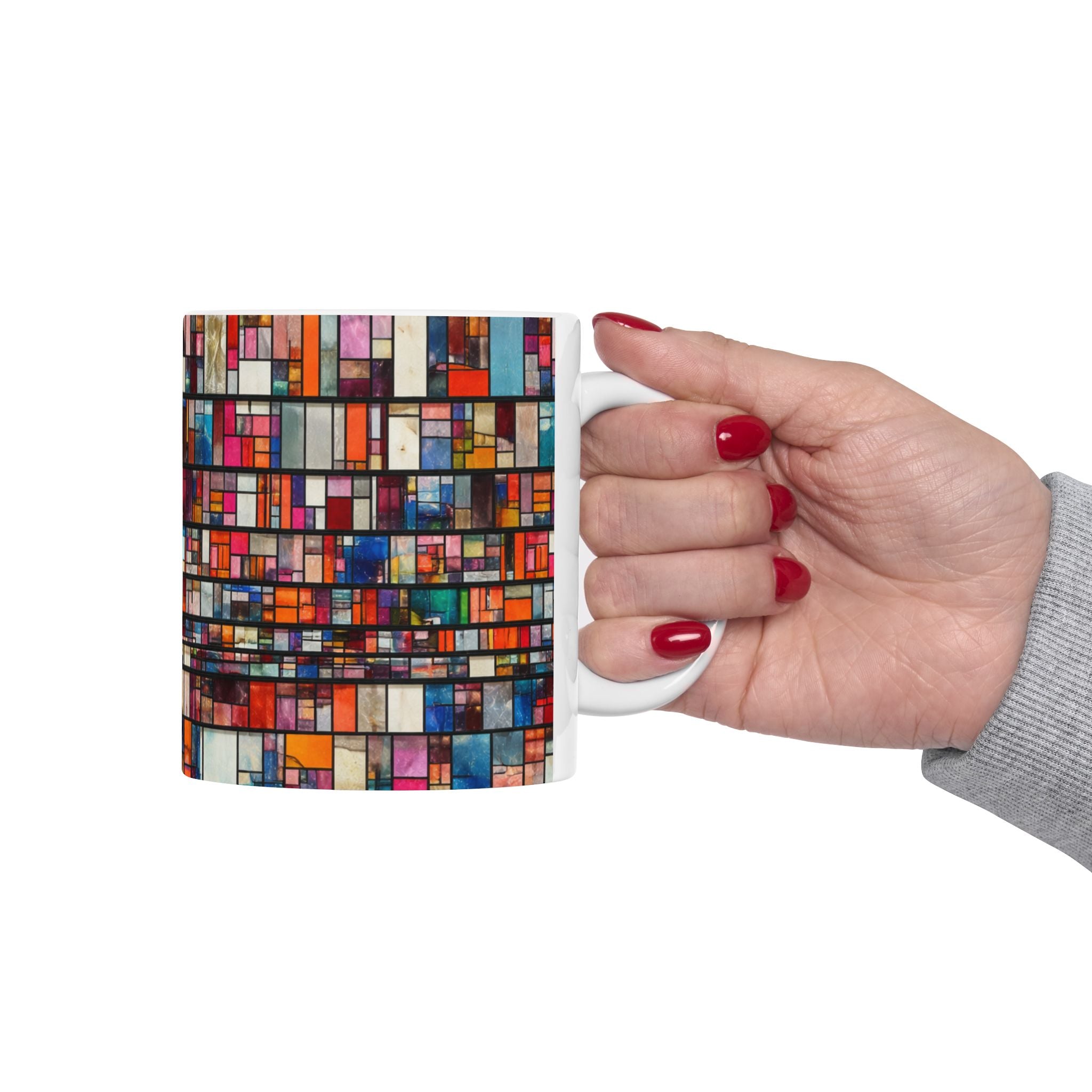 DUMBO Brooklyn Mosaic Water Tower Mug | Colorful Geometric Ceramic Mug 11oz