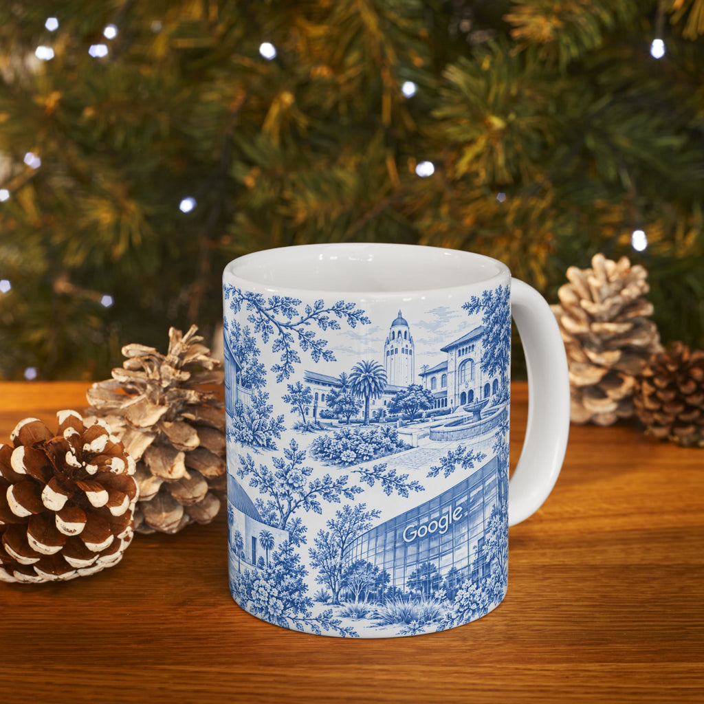 Silicon Valley Blue Toile de Jouy 11oz Ceramic Mug