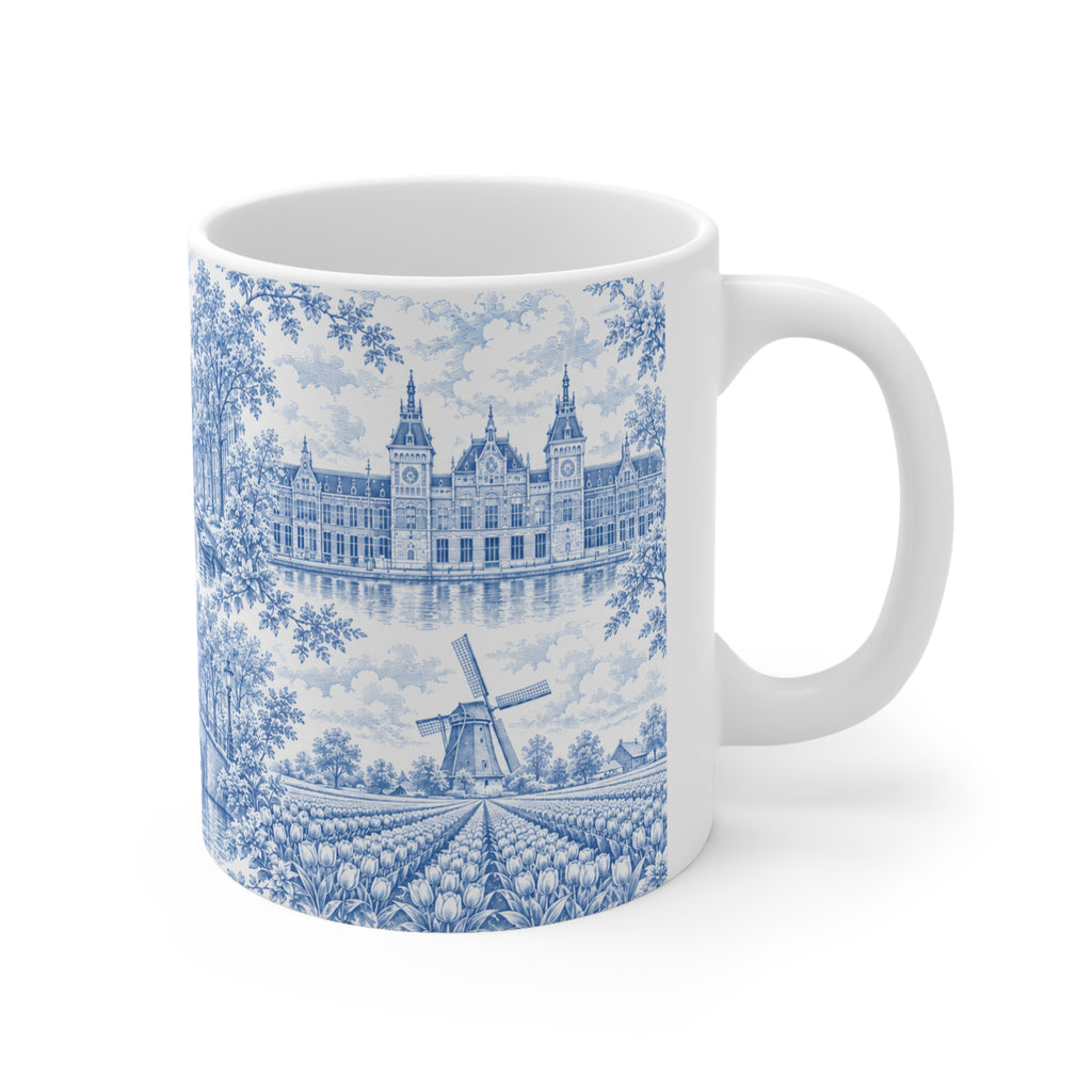 Amsterdam Blue Toile de Jouy Ceramic Mug — (11oz; Ships from Europe)