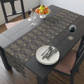 Art Deco Chrysler Building Navy & Gold Table Runner — NYC Elegant Geometric Tabletop Dining Decor