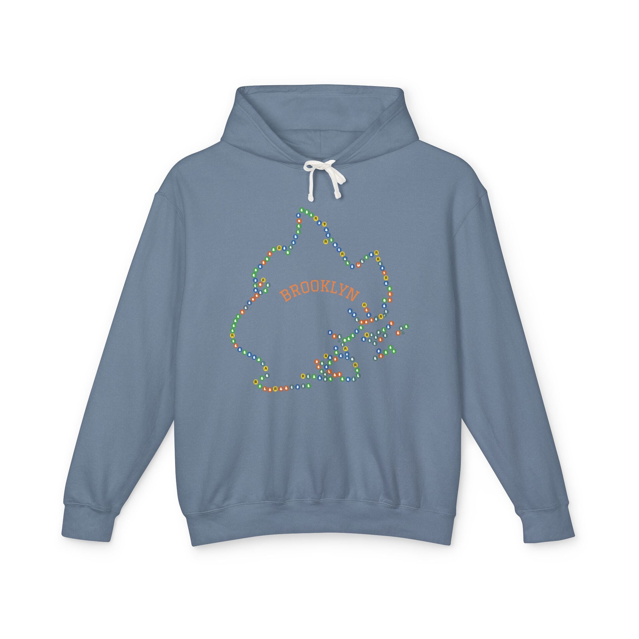 Sudadera con capucha del metro de Brooklyn | Sudadera con capucha con el contorno del distrito de Nueva York