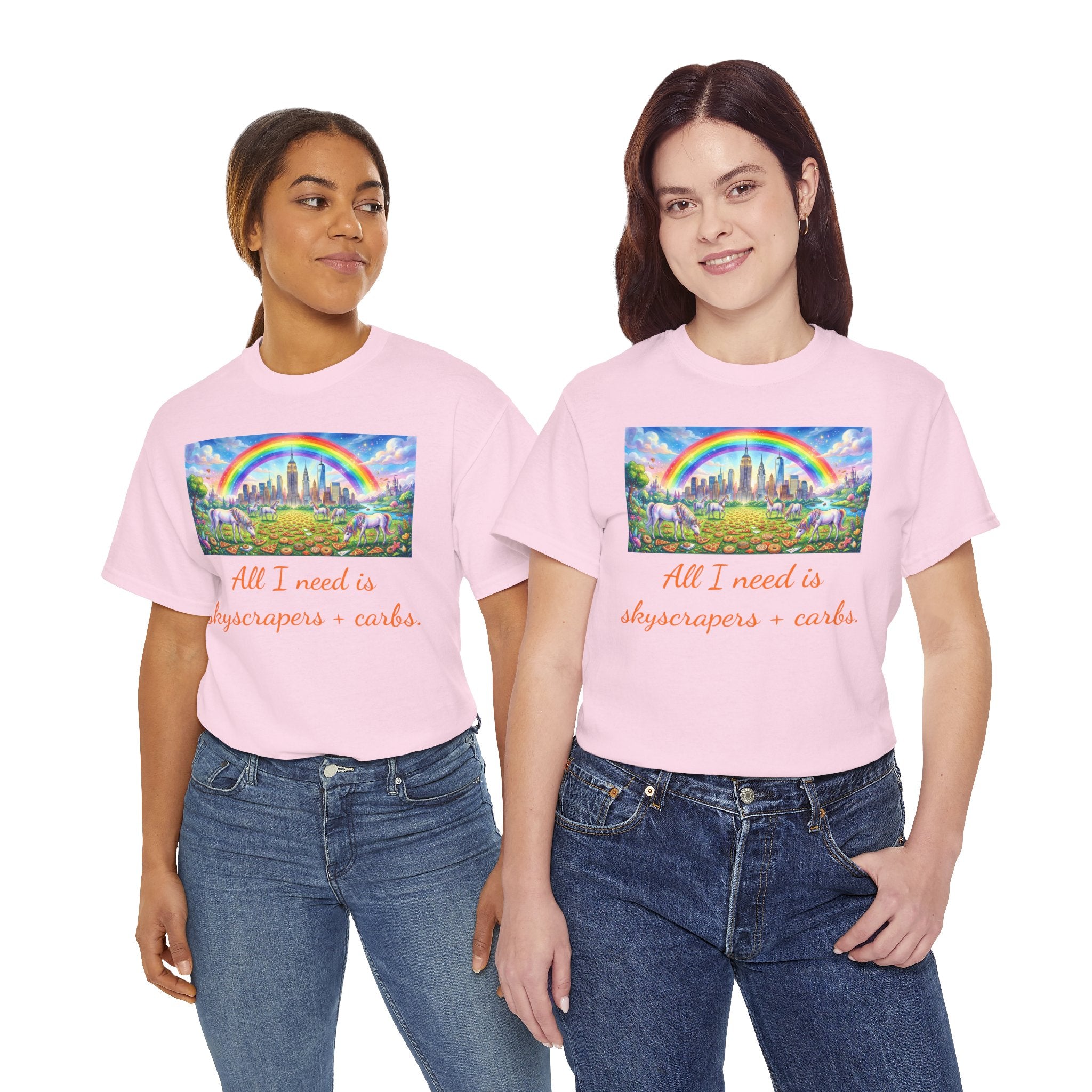 NYC Skyscrapers and Carbs T-Shirt | New York Is a Fairy Tale City Tee