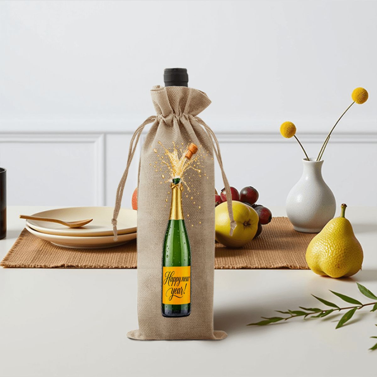 Customizable Champagne Bottle Wine Gift Bag