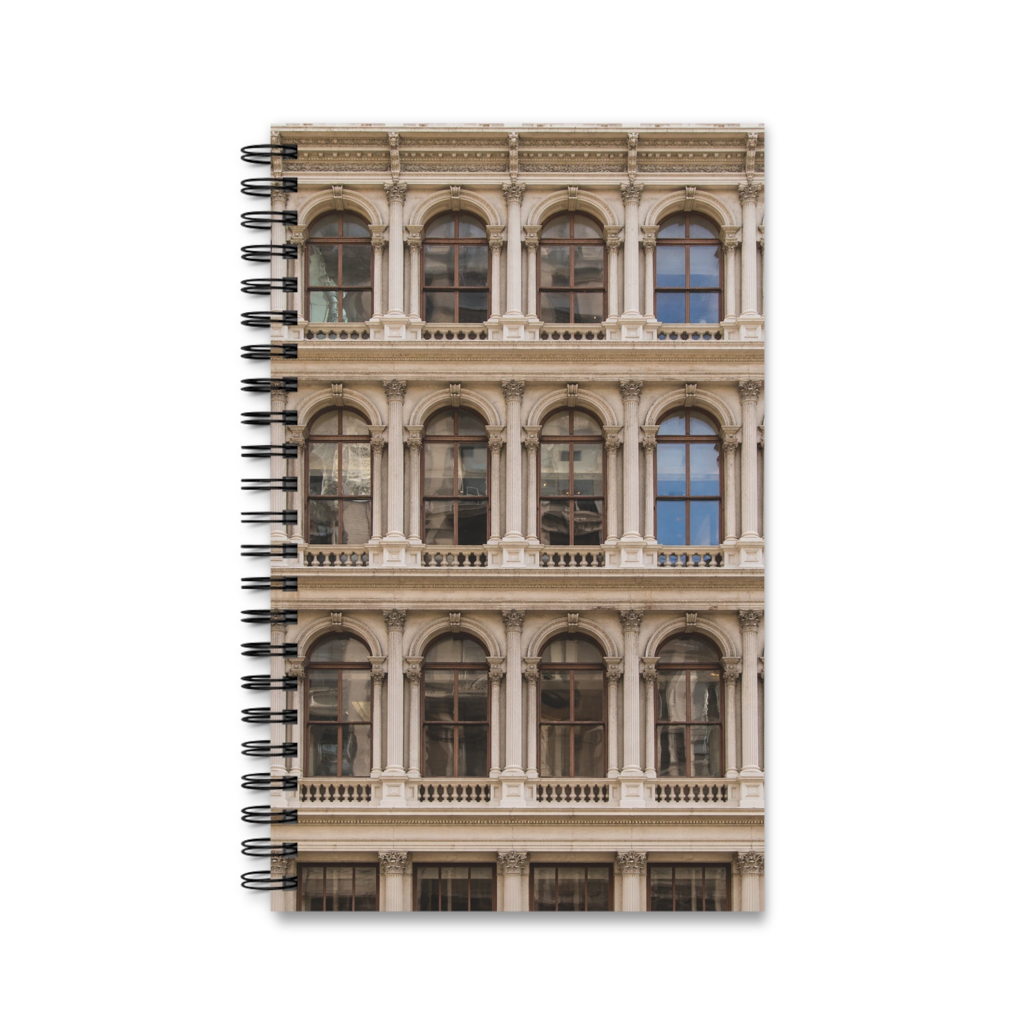 Cuaderno espiral de arquitectura de Nueva York, edificio de hierro fundido de Nueva York, cuaderno de Nueva York