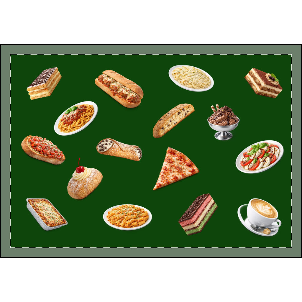Italian Food Plush Picnic Blanket | Pizza Pasta Cappuccino Italian Picnic Print