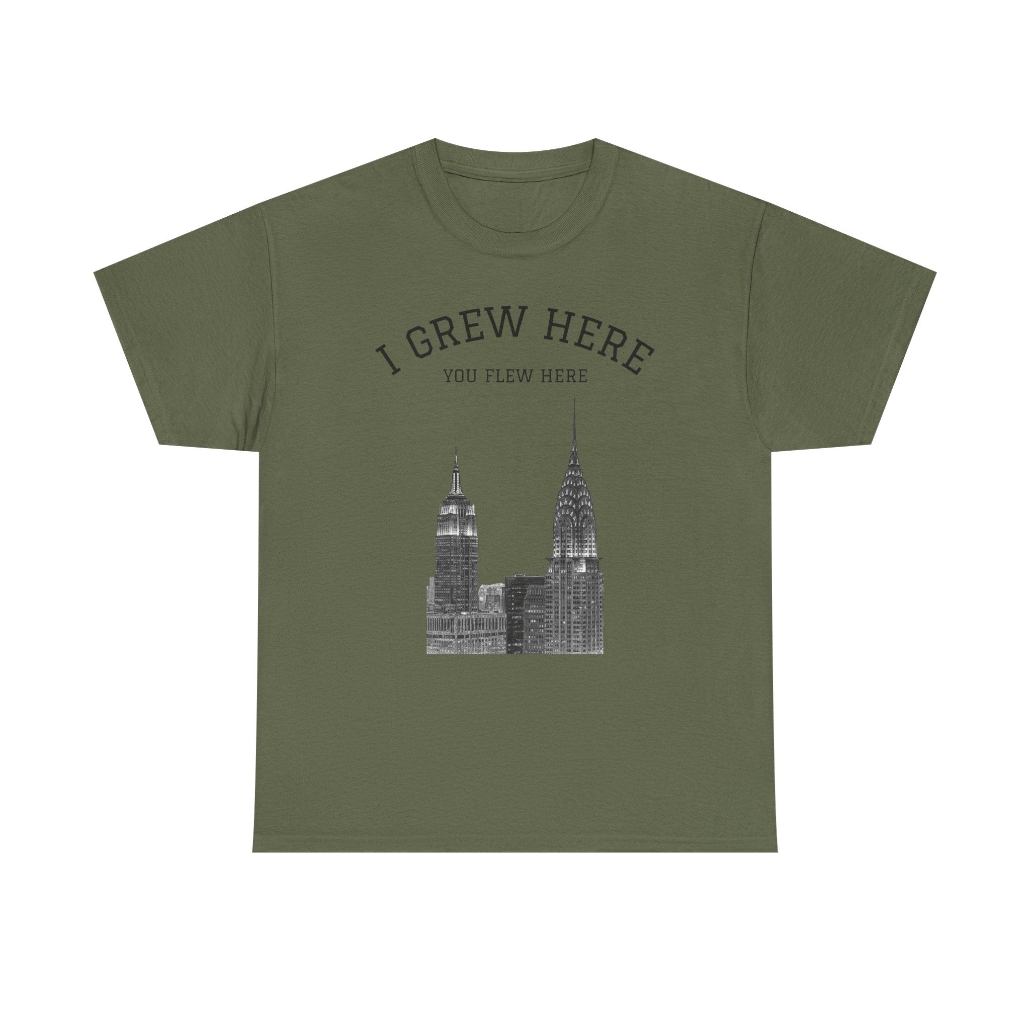New York City Skyline Tee | I Grew Here You Flew Here Empire State & Chrysler Buildings Manhattan Tee