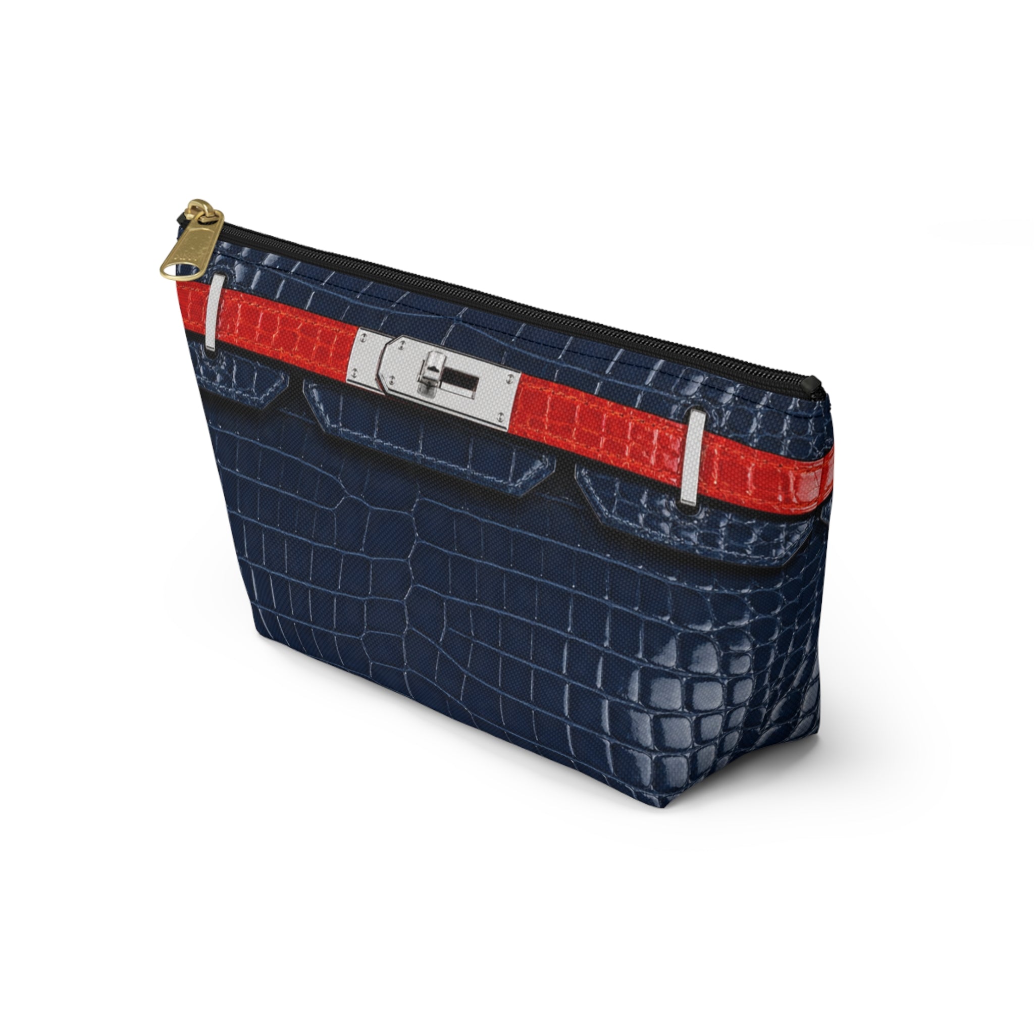 Canal Street Navy Croc Makeup Bag —  T-Bottom Travel Bag