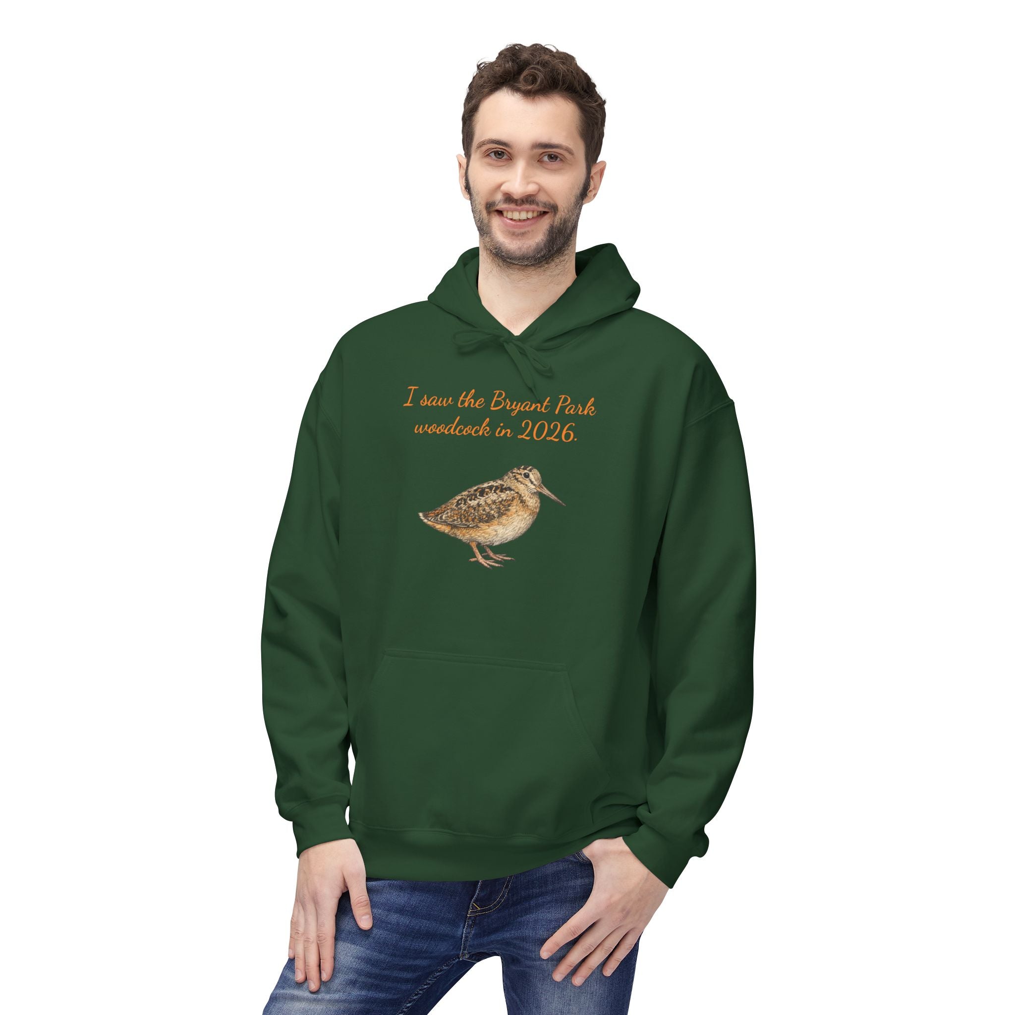 Bryant Park American Woodcock Bird Hoodie — Nature & Birdwatching Hooded Pullover Sweatshirt
