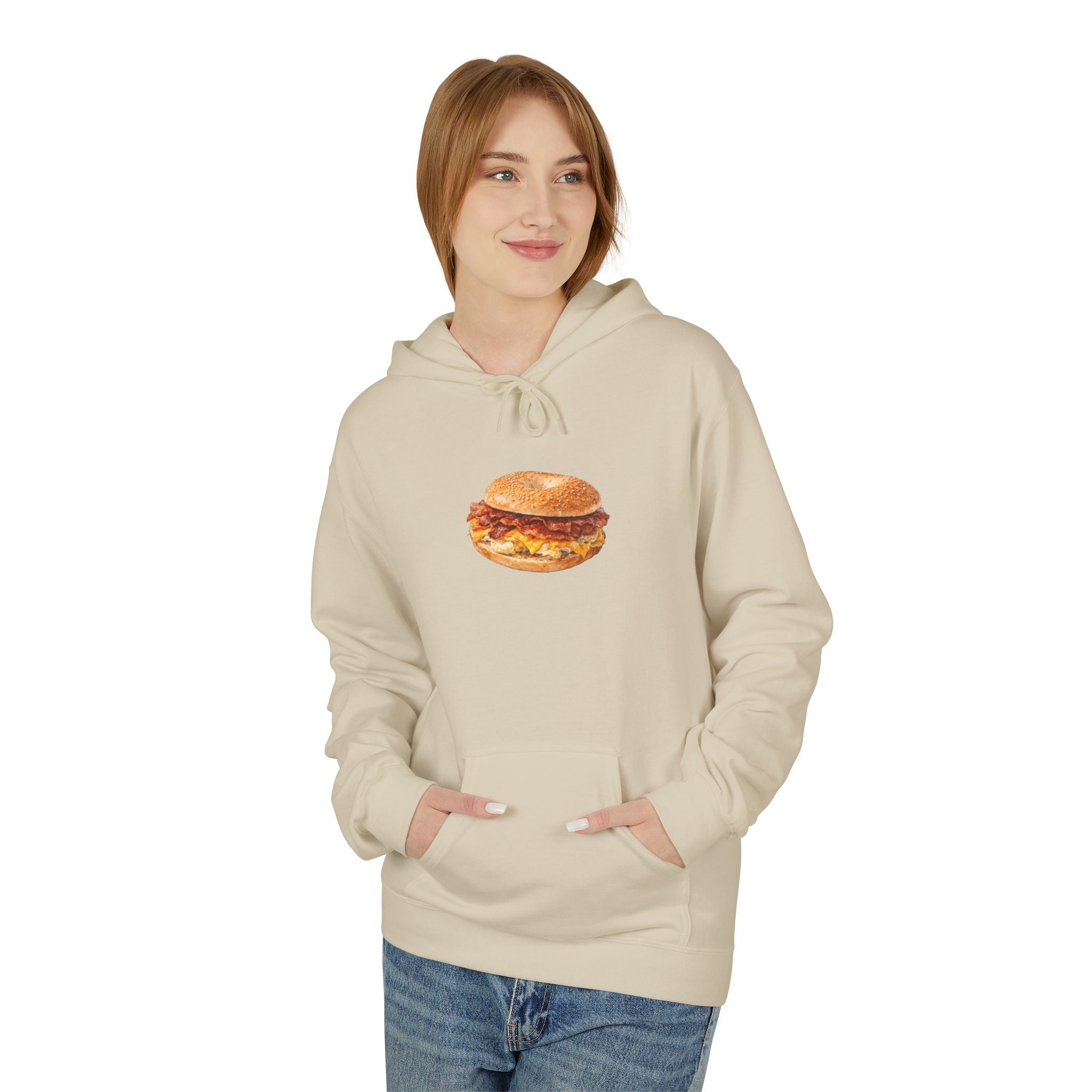 NYC Bacon Egg and Cheese Hoodie — New York Sandwich Hooded Pullover Sweatshirt